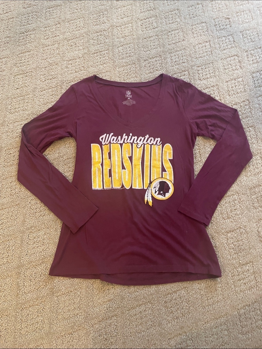 Women's Long Sleeve Washington Redskins Tee - Maroon